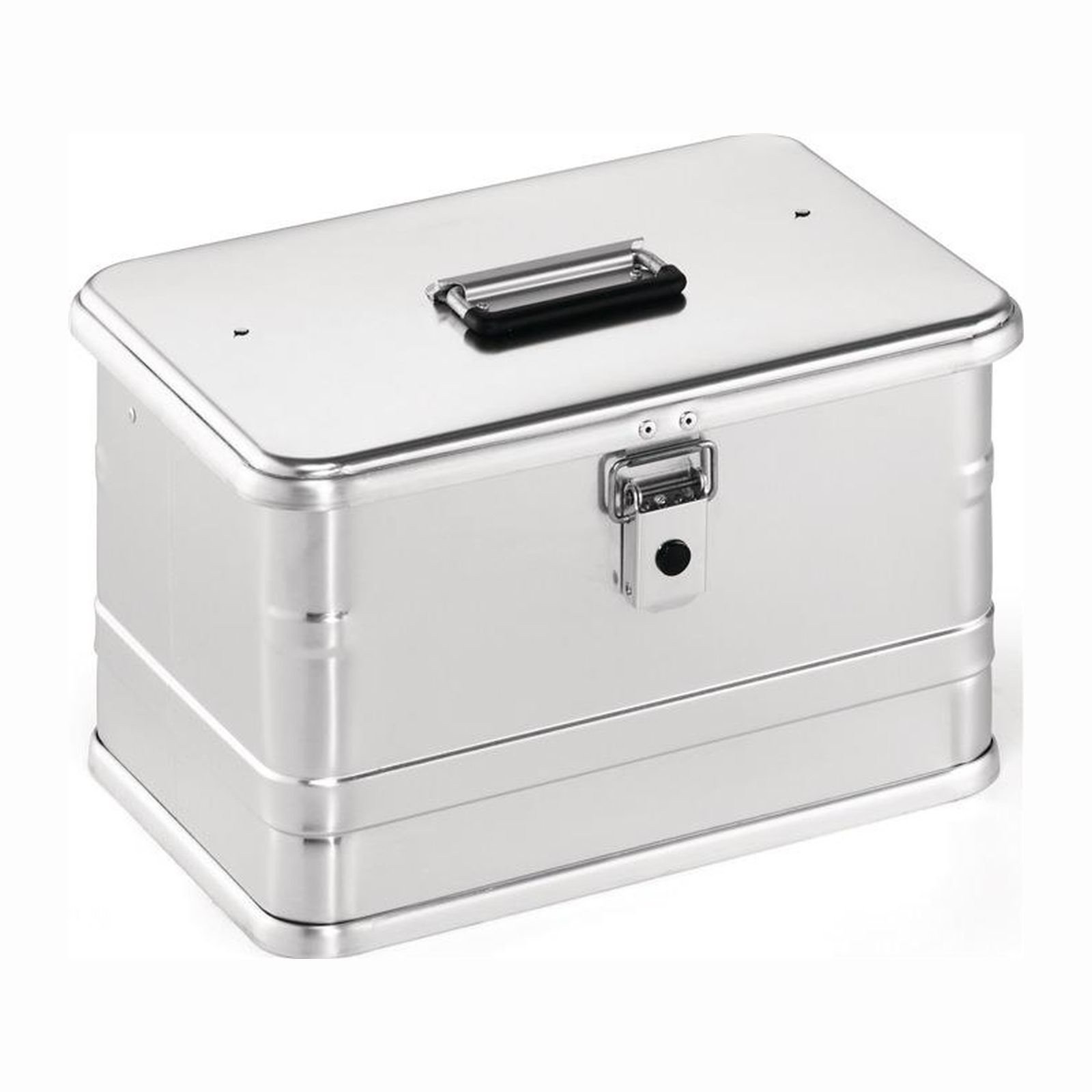 Aluminiumbox mit Klapphebelverschlüssen mit Bohrungen