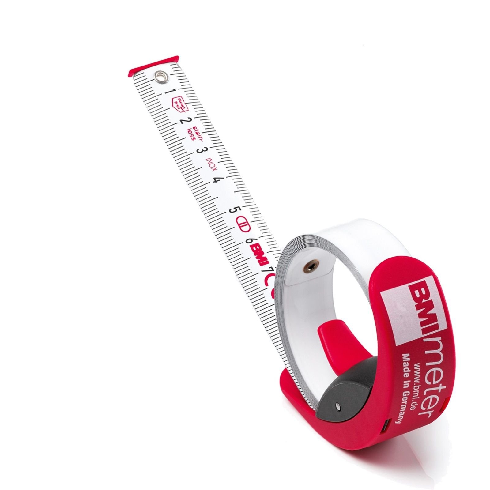 BMI Taschenbandmaße BMImeter 3m rot mm/mm mit Stopper 